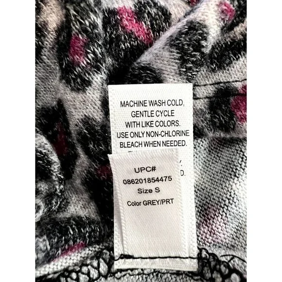 Soft & Cozy Company Leopard Top Sweater Size S Cowl Neck Long Sleeve - Picture 8 of 8